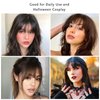 SHEDOWIG Clip in Bangs Remy Human Hair Extensions Front Fringe French Bangs with Temples Hairpiece Dark Blonde