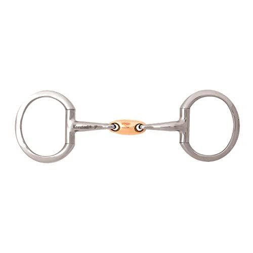 Korsteel JP Stainless Steel Copper Oval Link Eggbutt Snaffle Bit, 4.75"