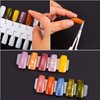 6 Sets 216 Tips Double Layer Nail Color Display Card Plastic Polish Board Nails Display Palette Board with Chain for Nail Design Practice Design Training