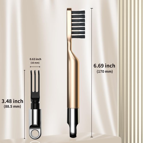 CRKIOB 2 in 1 Hair Brush Cleaner Tool for Cleaning Hairbrush or Comb 1pc (Gold)