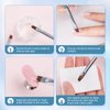 AIRSEE Nail Art Clean Up Brushes, 3 Pcs Painting Brushes for Nails with Flat/Oval/Fine Angled Gel Nail Brushes,Nail Brushes for Cleaning Nail Polish Mistake on the Cuticles