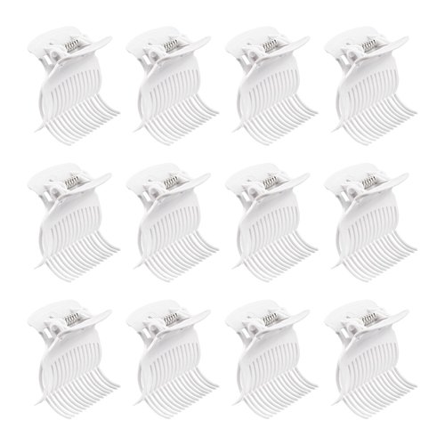 AUEAR, 12 Pack Hot Roller Clips Plastic Hair Curler Claw Clips Replacement Rollers Clips for Women Girls Hair Section Styling