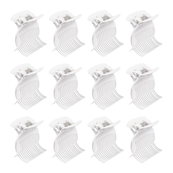 AUEAR, 12 Pack Hot Roller Clips Plastic Hair Curler Claw Clips Replacement Rollers Clips for Women Girls Hair Section Styling