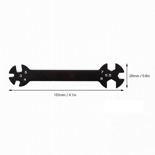 HomeSoGood 2Pcs Turning Screws And Nuts Mini Hudy Special Wrenches 3/4/5/5.5/7/8mm 6 in 1 RC Drone Car Boat Repair Tool(black)