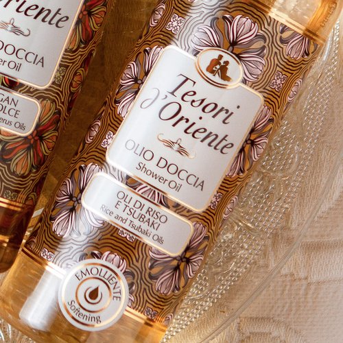 Tesori d'Oriente Bath Oil, Shower Oil Body Wash, Cleansing Oil for Women, with Rice & Tsubaki Oil-8.45 fl oz [Made in Italy]-(Rice & Tsubaki Oil)
