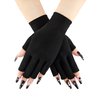 COOLJOB Anti-UV Gloves for Nail Lamp, Professional UPF50+ UV Protection Gloves for Manicures, Art Skin Care Fingerless, Glove for Women Men Protect Hands from Sun and Nail Dryer Harm, Black, 1 Pair
