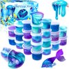 HFCHUPIN 24 Pack Galaxy Mermaid Slime Kit,Party Favors for Kids,Non Sticky, Stress & Anxiety Relief, Super Soft Sludge Toy,Easter Basket Stuffers,Birthday Gifts for Girl and Boys