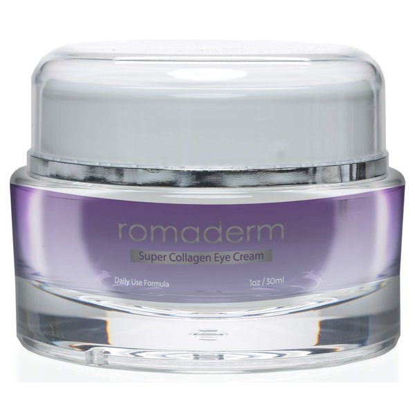 Romaderm- Super Collagen Eye Cream-Dark Circles, Puffiness, Wrinkles and Bags - The Most Effective Anti-Aging Eye Cream for Under and Around Eyes