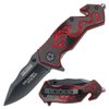 TAC FORCE Spring Assisted Folding Pocket Knife – Black Drop Point Blade, Black Aluminum Handle w/ Red Dragon, Rope Cutter, Glass Punch and Pocket Clip, Tactical, EDC, Rescue - TF-686BR