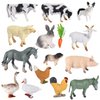 SIENON 15Pcs Farm Animal Figures Toys Realistic Mini Farm Animal Figurines, Farm Barn Animals Playset, Miniature Farm Animal Cake Topper Ornaments for Easter Egg Fillers Birthday Animals Theme Party