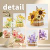 Insgen Flower Bouquet Building Decoration Bonsai Flower Basket Miniature Building Blocks Set, Artificial Flowers Building Toys Botanical Collection DIY Unique Decoration Home (4set)
