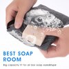 WLLHYF 2PCS Exfoliating Soap Bag Saver Mesh Bar Scented Soap Lather Pouch for Women Men Foaming Shower and Bath Body Scrubber(Black,Grey)