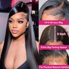 Ysxbui 13x6 Lace Front Wigs Human Hair 180 Density HD Transparent Straight Lace Front Human Hair Wigs for Women Straight Lace Front Wigs Pre Plucked with Baby Hair Natural Color (24 Inch)