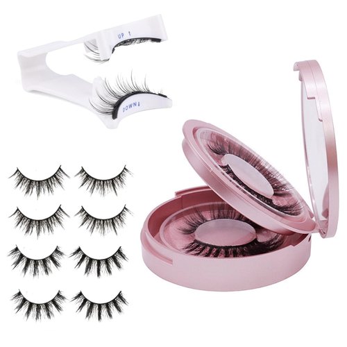 Tongpeil Magnetic Eyelashes,2 Pairs Magnetic Lashes with Applicator Natural Look Reusable No Glue or Eyeliner Needed,Magnetic Eyelashes with Magnets,Wispy Lashes Waterproof Magnetic Lashes Kit