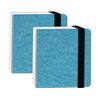 Funto Watercolor Journal 2-Pack, 3.9x3.9, 44 Pages Each,Cold-Pressed 100% Cotton,PU Leather Blue Hard Cover, Removable Elastic Band, Art Supplies for Watercolor & Mixed Media