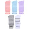 5 Pairs Stripe Toe Socks Finger Socks Low Cut Colorful Socks for Women Girl Supplies (Novel Style, Bright Colors)