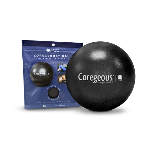 Tune Up Fitness – Coregeous Ball | Psoas Release, Abdominal, Belly & Lower Back Massager | Therapy Stretch Ball for Lower Back Pain, Stress & Digestive Relief, Improved Breathing & Sleep (Graphite)