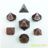 Bescon Antique Copper Solid Metal Polyhedral D&D Dice Set of 7 Old Copper Metal RPG Role Playing Game Dice 7pcs Set