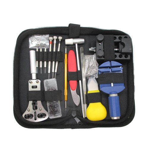 Watch Repair Kit (147 Pieces) - Professional Watch Service Set with Carry Case & User Manual - Battery, Band, Strap, Link Pin, Spring Bar, Back Remover & Replacement - Watch Fixing & Adjustment Tools