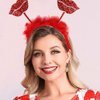 Valentine's Day Hairband Glitter Red Sexy Lip Headbands Hair Hoop Head Bopper Holiday Hair Accessories for Valentines Wedding Birthday Party Favor Gift Valentine's Day Romantic Princess Dress Up