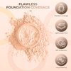 FOUNDATION with FLAWLESS FACE BRUSH Mineral Makeup (PINK BISQUE) Matte Natural Loose Powder Bare Skin Cosmetics Full Coverage Long Lasting All Skin Types SPF 18