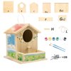 Thick&Thin Bird House Kits for Adult, Wooden DIY Birdhouse Kit, Outdoor Woodworking Crafts Freestyle Painting, Arts and Crafts Projects with Paints & Brushes, Gift Christmas