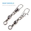 200PCS Barrel Snap Swivel Fishing Accessories, Premium Fishing Gear Equipment with Ball Bearing Swivels Snaps Connector for Quick Connect Fishing Lures
