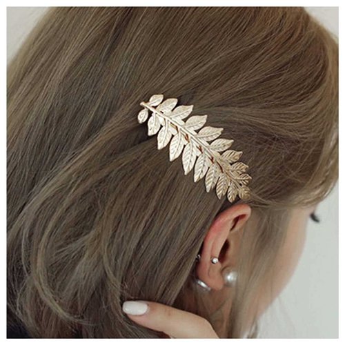 Yheakne Boho Hair Comb Greek Goddess Hair Comb Clip Leaf Hair Piece Gold Wedding Headpieces Bride Side Comb Decorative Wedding Hair Accessories for Bride and and Bridesmaids