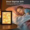 Baptism Gifts for Boys Girls - Night Light Nursery Decor Frame For Bedtime Prayer, Best Christening Dedication Catholic Gifts for Kids, Baby Shower Baptismal Gift, Personalized Godparents Gifts(Brown)