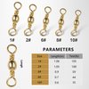 SILANON Barrel Swivels Fishing Tackle,60/120pcs Rolling Ball Fishing Swivels Connector Stainless Brass Solid Rings High Strength Saltwater Fishing Swivels Accessories (2# 60pcs)
