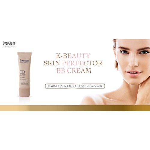 EverGlam K-Beauty Skin Perfector Korean BB Cream, Light Medium - Flawless, Natural Glow in Seconds | Multi-Function Tinted Moisturizer: Stays On All Day, Dewy, Water-Resistant, Oil-Controlling