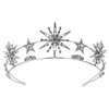 Minkissy Rhinestone Star Crown Star Bridal Wedding Crown Star Rhinestone Tiara Crowns Wedding Crystal Bridal Headband Silver