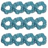 12 Pcs Bling Mermaid Sequins Dance Scrunchies Cheer Scales Hair Scrunchies For Thick Hair School Performance Scrunchy Sports Ponytail Holder Wrist for Girls Cosplay Show (Blue)