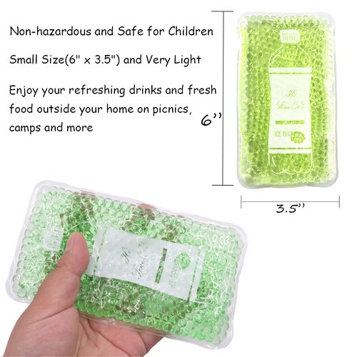 Ice Packs for Coolers, Ice Pack for Lunch Boxes Cold Packs Lunch Bag- Keeps Food Cold – Cool Print Bag Designs - Great for Kids or Adults Lunchbox and Cooler (5 pack (6×3.5inch))