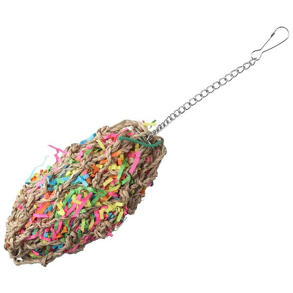 GetCoupon Parrot Toy, Grass Woven Colorful Tear Toy, Decompression Fun Pull Toy, Shredded Paper Toy, Bird Toys Cage Accessories