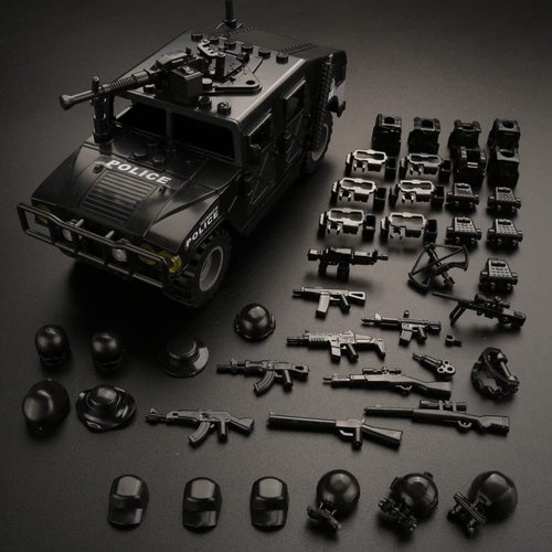 Ulanlan Military Vehicle Building Blocks Sets with 6 Mini Sodiers, 4 in 1 Army Truck Building Kit Army Models Car Building Toys for Kids, Army Vehicles Toys for Boys