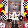 Race Car Birthday Party Supplies, Race Car Birthday Banner and Cake Topper Racing Chequered Flag Hot Wheel Themed Birthday Party Supplies