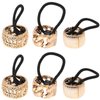 Lurrose Gold Ponytail Cuff Accessory - Punk Gothic Elastic Hair Tie Band with Hair Rope (6 Pcs)