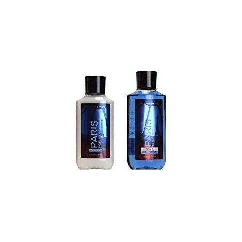 Bath & Body Works PARIS FOR MEN 2-in-1 Hair & Body Wash and Body Lotion Set