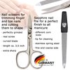 3 Swords Germany - brand quality 3 piece manicure pedicure grooming kit set for professional finger & toe nail care scissors file genuine leather case in gift box, Made in Solingen Germany (03737)