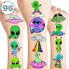 96PCS Cute Alien Temporary Tattoos Themed Birthday Party Decorations Supplies Favors Decor Funny Outer Space Galaxy Stickers Tattoo Gifts for Girls Boys School Prizes Carnival Halloween Christmas
