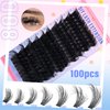 Lash Clusters Fluffy Individual Lashes D Curl Cluster Eyelash Extensions 14-25mm DIY Lash Extension Thick False Eyelashes Cluster Matte Black DIY Lashes Extension at Home (280pcs-60P+80P+100P)