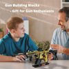 WULOBOOI M4 Gun Building Blocks Set, 2 in 1 DIY Assembling Gun or Mech Model, 375 Pieces Bricks Collectible Military Weapon Toy Set Gift for Boys Adult or Firearm Fans