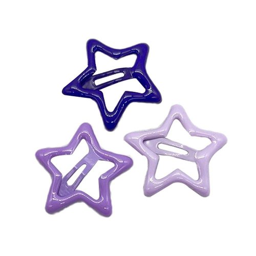 3Pcs Purple Star Hairpin Fashion Women Alloy Side Hair Barrettes Cool Girls Color Hair Boutique Headwear Accessories Hair Clips Hair Accessories