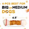 PAWUP Dog Treat Rawhide Bones with Chicken (6.5", 4pcs), Dog Chews Beefhide Treats w/Taurine, 10.5 oz