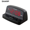 SHARP Digital Alarm Clock with Keyboard Style Controls, Battery Back-up, Easy to Use with Simple Operation, Black Case with Red LED Display
