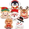 Wiooffen 80Pcs Christmas Paper Plates Party Supplies Christmas Santa Tableware Winter Snowman Dinner Dessert Plates Disposable Dinnerware Decorations for Xmas Holiday Party Serve 80 Guests