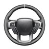 MEWANT Hand Stitch Black Faux Leather Steering Wheel Cover for Ford F-150 F-250 F-350 F-450 F-550 F-600 F-650 F-750