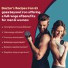 Doctor's Recipes Iron Supplement 65 mg with Vitamin C - Maximized Absorption & Stomach Friendly Iron Pills for Red Blood Cells Formation, Heart, Brain & Immunity Health - Vegan Non-GMO 60 Iron Tablets