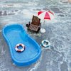 BinaryABC Miniature Swim Pool Swimming Ring Beach Umbrella Chair,DIY Fairy Garden Dollhouse Decor,Mini Dollhouse Beach Decoration Set